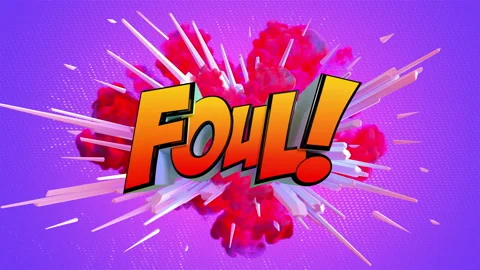 Awesome exploding Foul Football message in 4K Stock Footage 155451766
