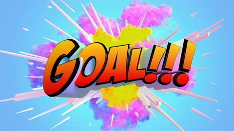 Awesome exploding Goal! Football message in 4K Stock Footage 155445365