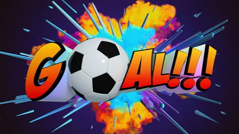 Awesome exploding Goal! Football message in 4K Video stock 155445868