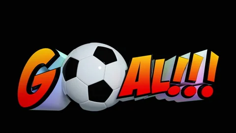 Awesome exploding Goal! Football message with Alpha Channel isolated mask Stock Footage 155446741