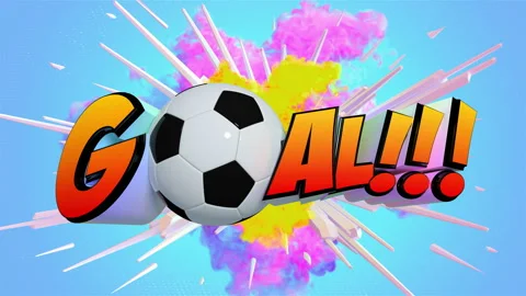 Awesome exploding Goal! Football message in 4K Stock Footage 155446979