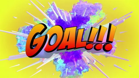 Awesome exploding Goal! Football message in 4K Stock Footage 155448047