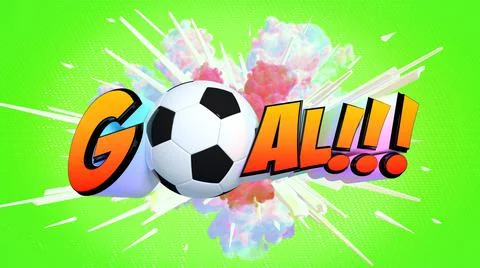 Awesome exploding goal word with soccer ball Stock Illustration