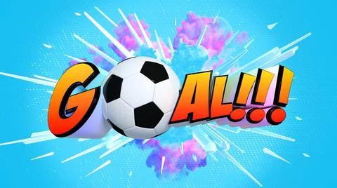 Awesome exploding goal word with soccer ball Stock Illustration