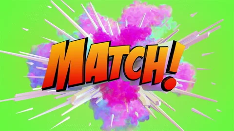 Awesome exploding Match Football message in 4K Stock Footage 155448619