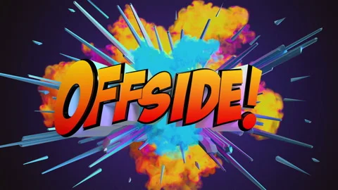 Awesome exploding Offisde Football message in 4K Stock Footage 155449174