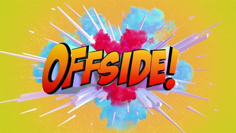 Awesome exploding Offisde Football message in 4K Stock Footage 155449194
