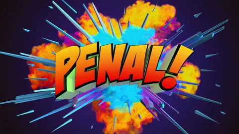 Awesome exploding Penal Football message in 4K Stock Footage 155450273