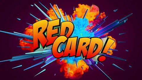 Awesome exploding Red Card Football message in 4K Video stock 155450166