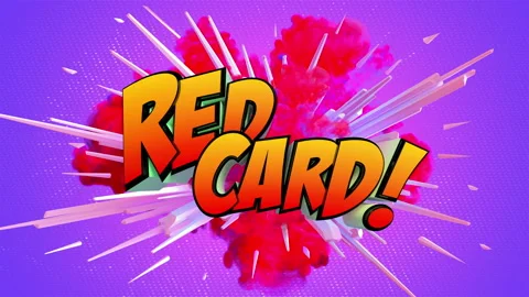 Awesome exploding Red Card Football message in 4K Stock Footage 155450227