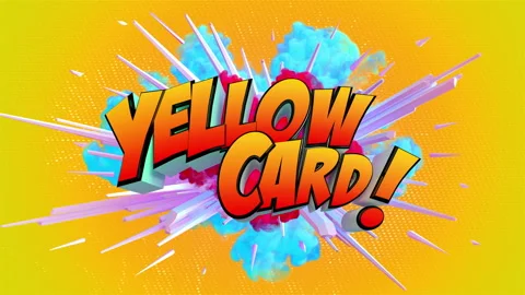 Awesome exploding Yellow Card Football message in 4K Stock Footage 155450958