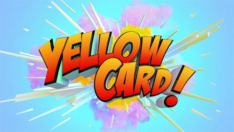 Awesome exploding Yellow Card Football message in 4K Stock Footage 155450976