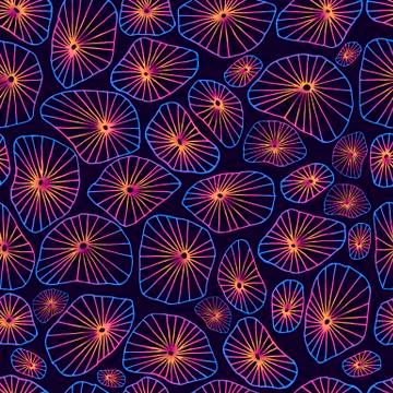 Awesome fantasy underwater seamless pattern with beautiful corals, bright gra Stock Illustration