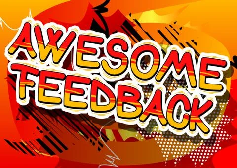 Awesome Feedback - Comic book word on abstract background. Illustrazione stock
