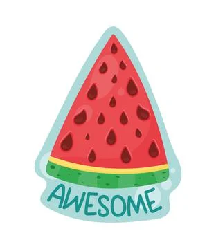 Awesome fresh watermelon Illustrazione stock