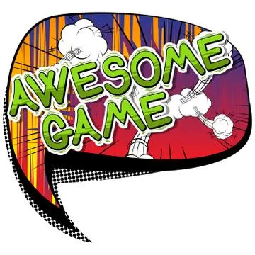 Awesome Game - Comic book style word on abstract background. Stockillustratie