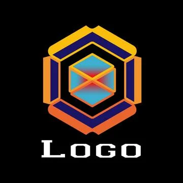 Awesome Geometric Hexagon Logo Stock Illustration