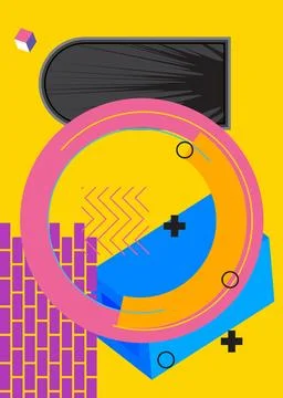 Awesome geometrical graphic retro theme cover. Minimal geometric elements p.. Illustration