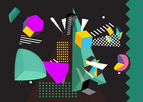 Awesome geometrical graphic retro theme cover. Minimal geometric elements p.. Stock Illustration