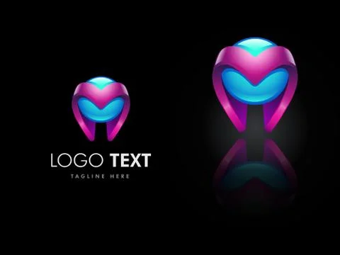 Awesome glossy gradient logo design Stock Illustration