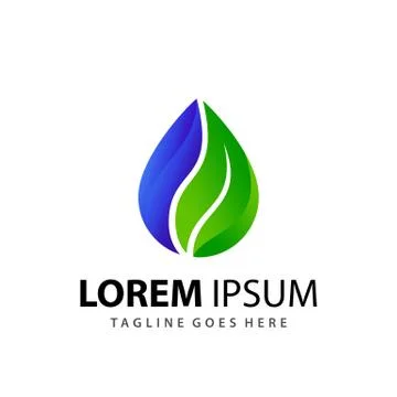 Awesome Gradient Drop Leaf Company Modern Logo Design Template Premium 스톡 일러스트