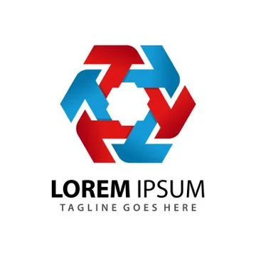 Awesome Gradient Hexagonal Spin Company Modern Logo Design Template Premium V Illustrazione stock