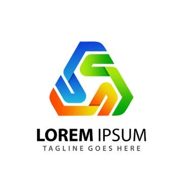 Awesome Gradient Letter S Triangle Eco Business Company Modern Logo Design Te Illustrazione stock