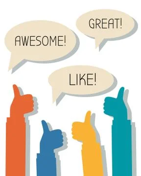 Awesome, Great, Like - thumbs up Stock Illustration