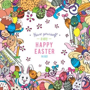 Awesome Happy Easter card in Stock Illustration