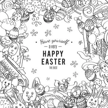 Awesome Happy Easter card in vector Stock Illustration