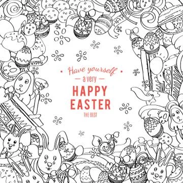 Awesome Happy Easter card in vector Stock Illustration