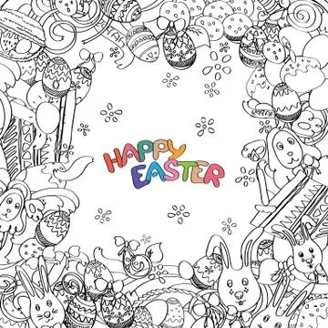 Awesome Happy Easter card in vector Stock Illustration