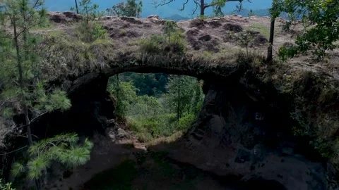 An awesome hole inside a rock, an indigenous legend called: Zarabanda´s Window Stock Footage 138157537