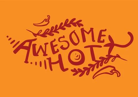 Awesome Hot Text Design Stock Illustration