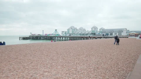 Awesome hyperlapse by the seashore pier with people walking gods and relaxing. Stock Footage 168772207