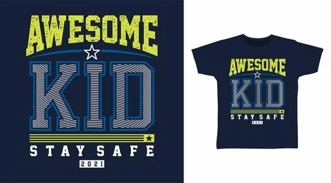 Awesome kid typography design vector illustration ready for print on tees Stock Illustration