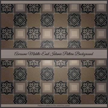 Awesome Middle East Islamic Pattern Background 스톡 일러스트