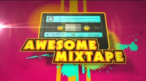 Awesome Mixtape - Cassette Tape, Retro Logo Stinger Stock After Effects