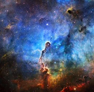 Awesome nebula in deep space. Elements of this image furnished by NASA. Stock Illustration