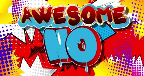 Awesome No. Comic Book Words Stock Footage 166329346