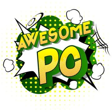 Awesome PC (Acronym which stands for Personal Computer) - Vector illustrated  Illustrazione stock