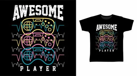 Awesome player typography vector illustration t-shirt design for print. Stock Illustration
