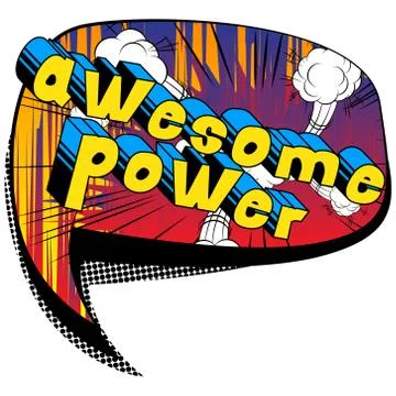 Awesome Power - Comic book style word on abstract background. Illustrazione stock