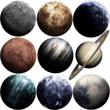 Awesome quality planets of solar system isolated on white. Elements of this Foto stock