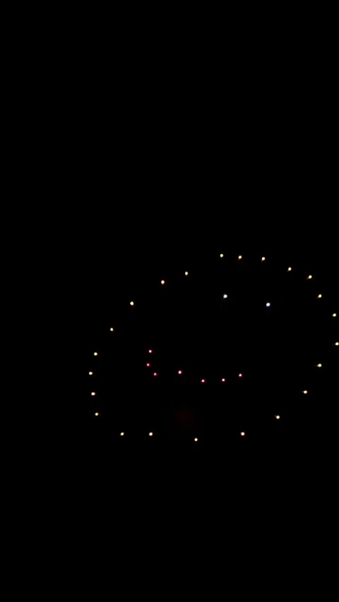 Awesome Real Huge Firework on Deep Black Background Sky on Fireworks festival Video stock 277079875