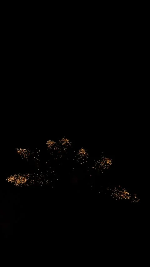 Awesome Real Huge Firework on Deep Black Background Sky on Fireworks festival Stock Footage 277079884
