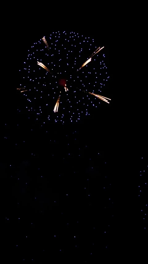 Awesome Real Huge Firework on Deep Black Background Sky on Fireworks festival Video stock 277079928