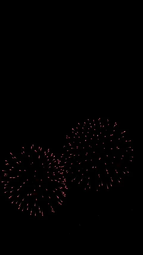 Awesome Real Huge Firework on Deep Black Background Sky on Fireworks festival Stock Footage 311935414