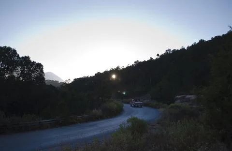 Awesome Road at Sunset Foto stock