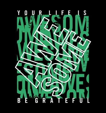 AWESOME Slogan design typography, vector design text illustration, sign, t sh Stock Illustration